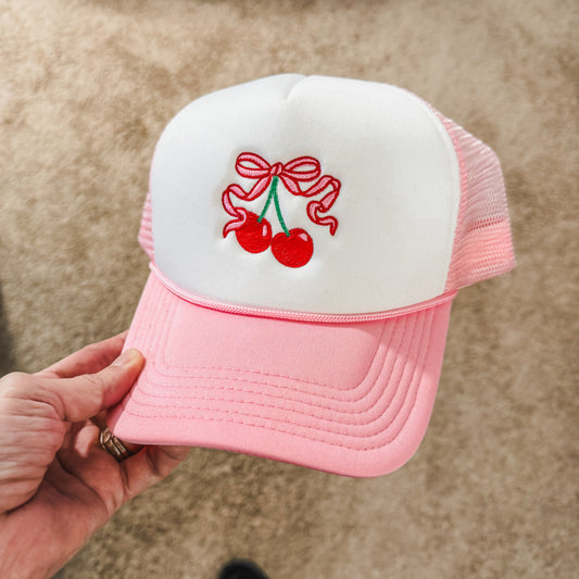 Cherry foam embroidered hat