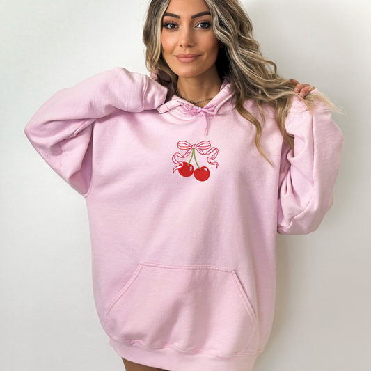 Emboidered cherries hoodie